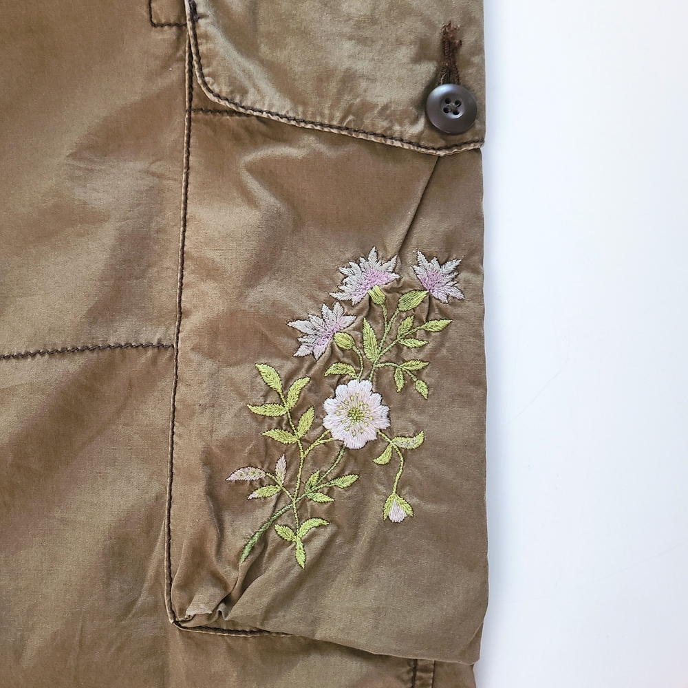 Y2K Ralph Lauren Olive Green Floral Cargo Pants - Picture 3 of 9